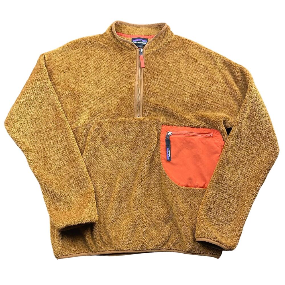 Patagonia Brown and Orange Teddy Jacket with Plush Fleece